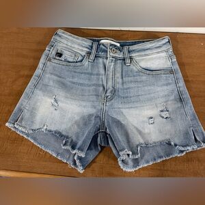 KanCan Light Wash Distressed Denim Shorts
